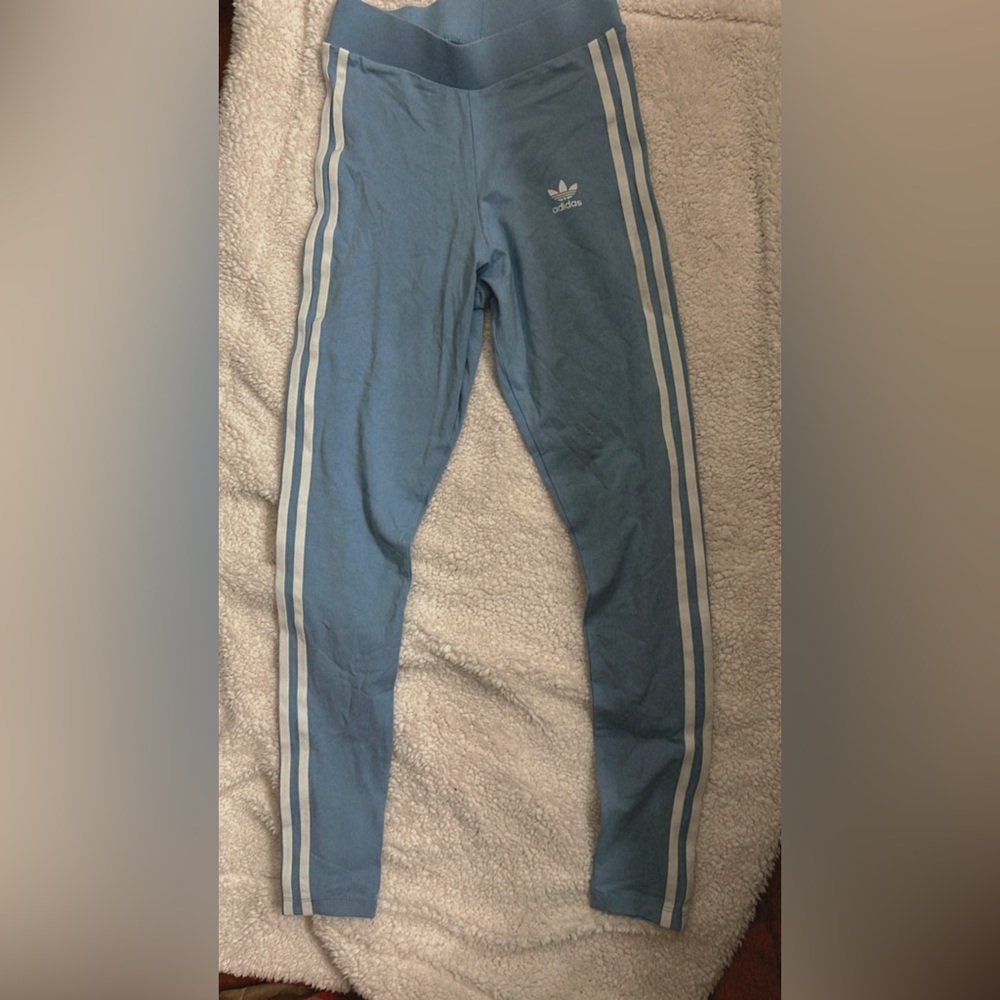 Baby blue adidas leggings